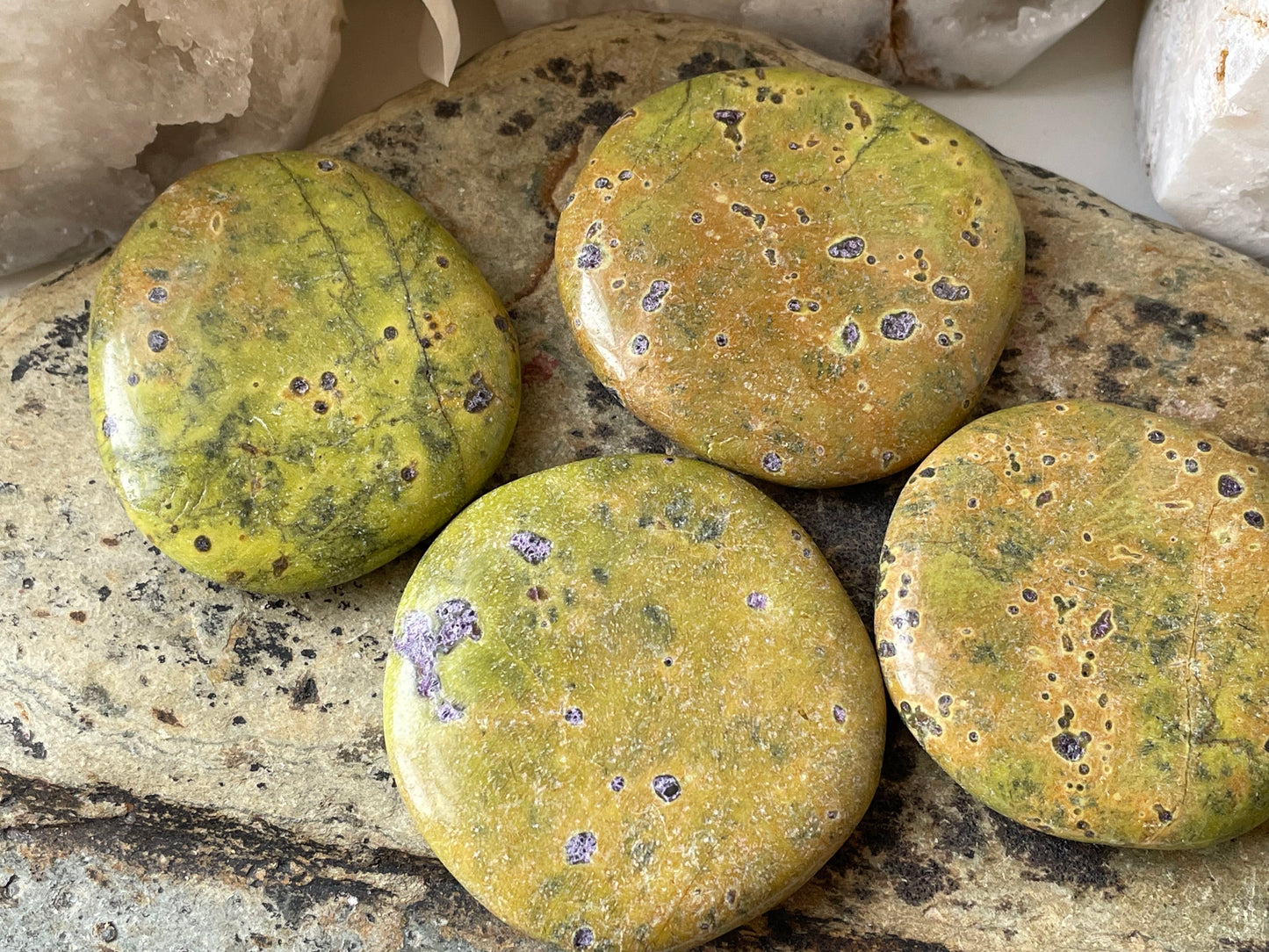 Atlantasite polished palmstones