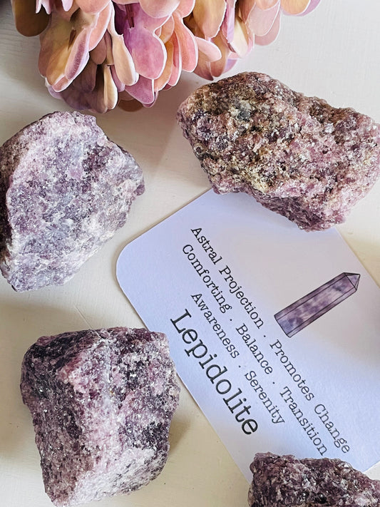 Lepidolite rough raw crystal pieces