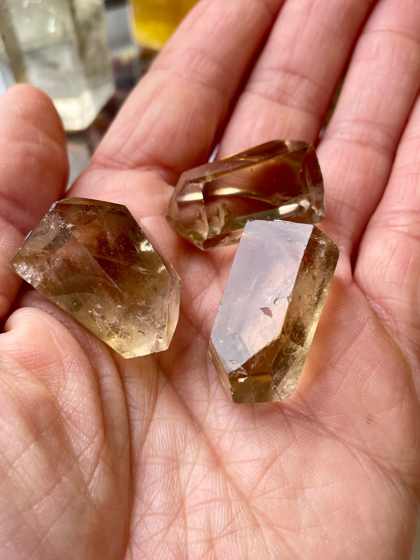 Natural citrine polished freeforms