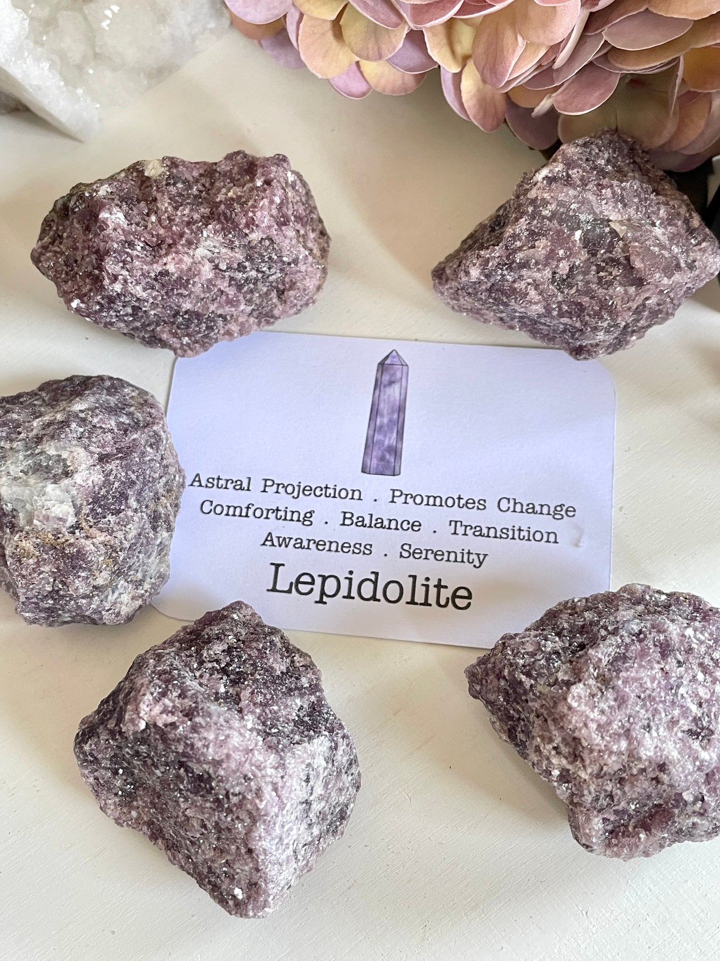 Lepidolite rough raw crystal pieces