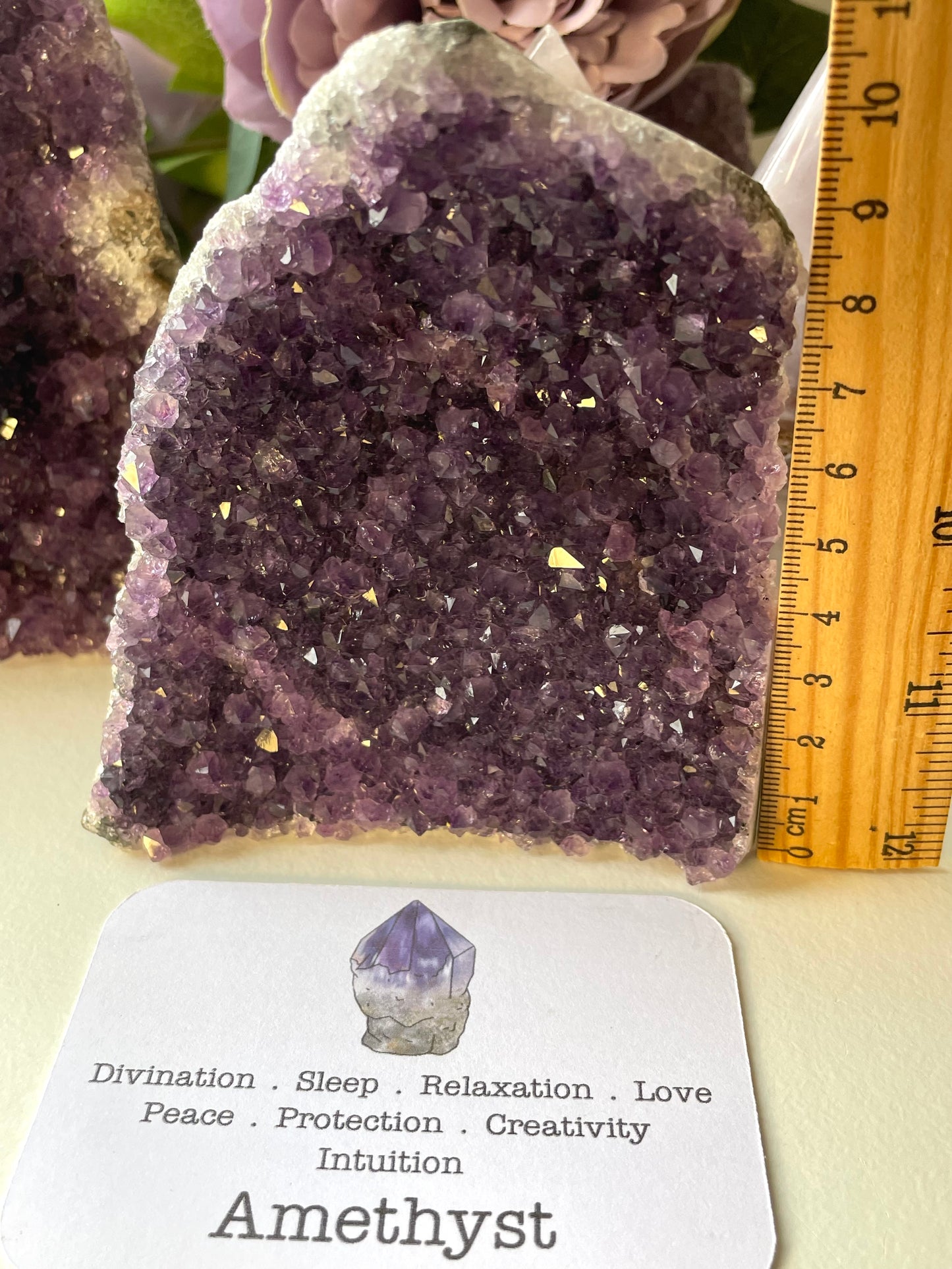 Large amethyst cut base stand up crystal