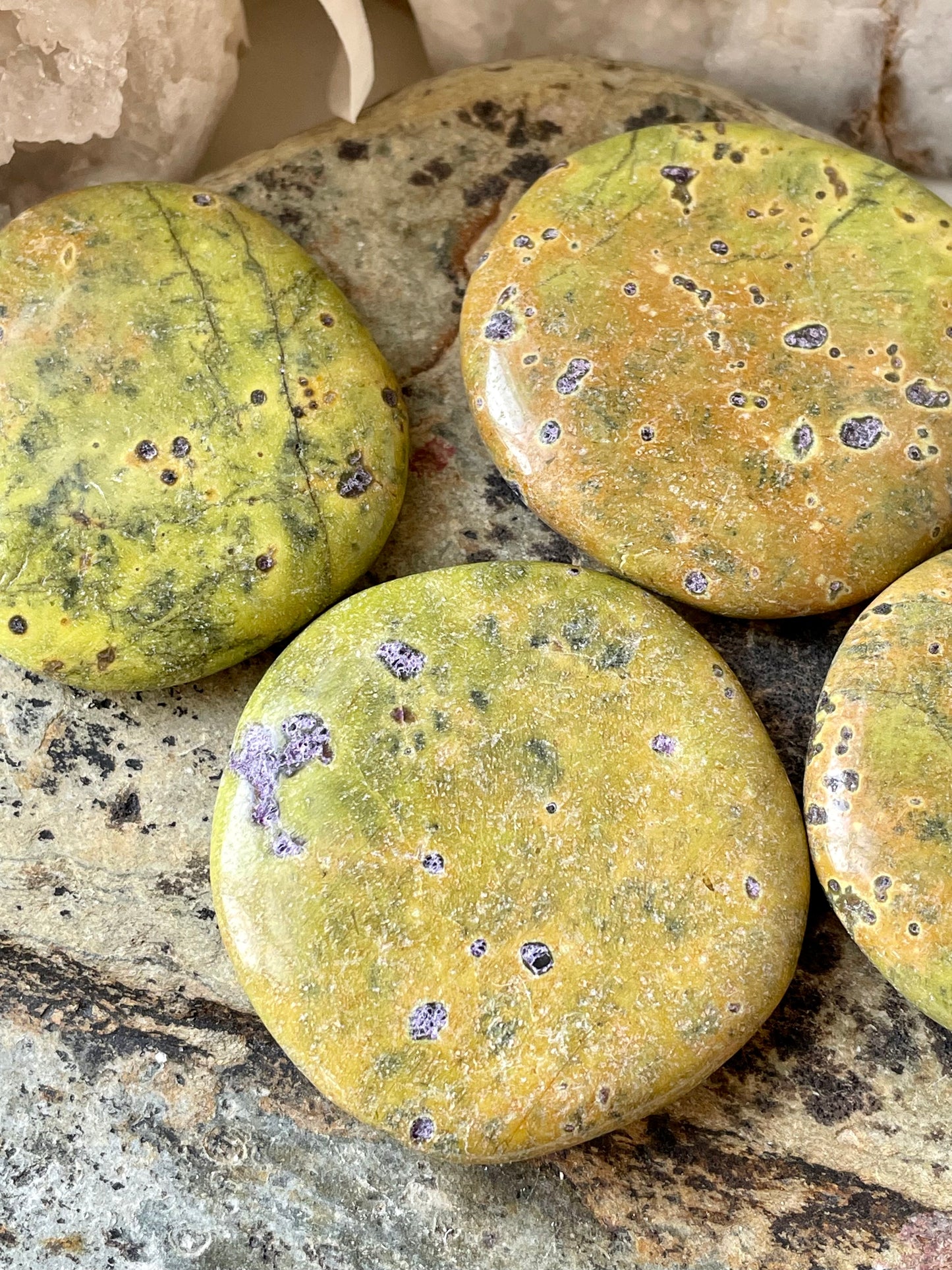 Atlantasite polished palmstones