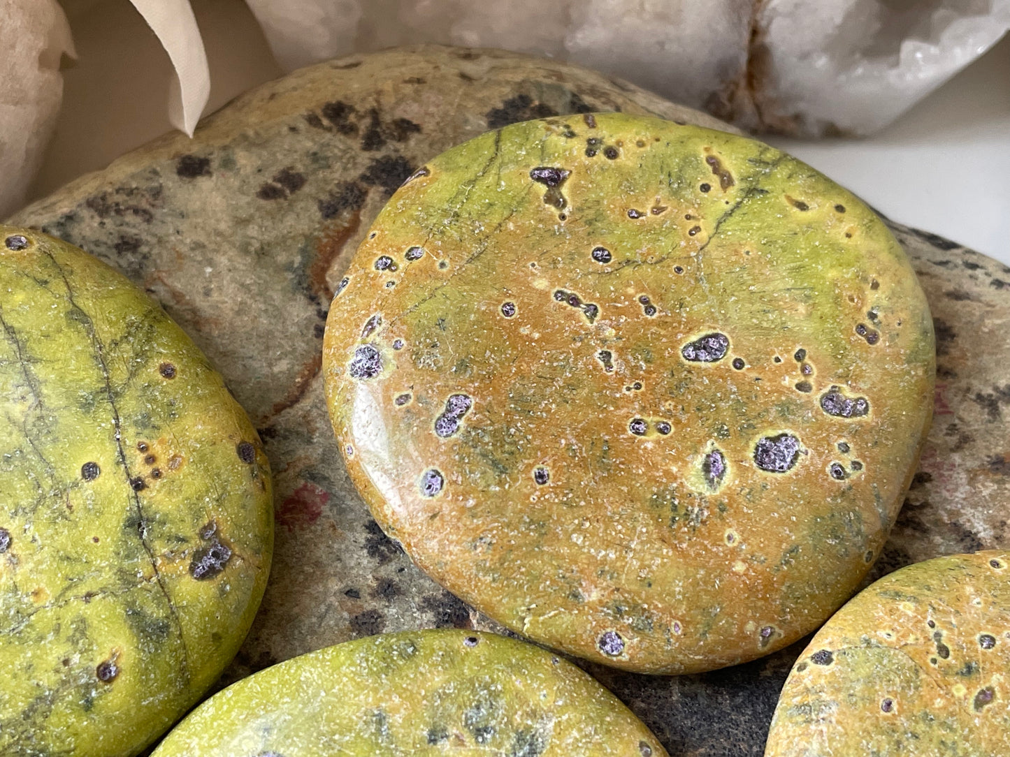 Atlantasite polished palmstones