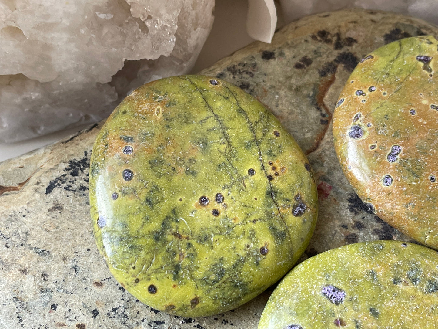 Atlantasite polished palmstones