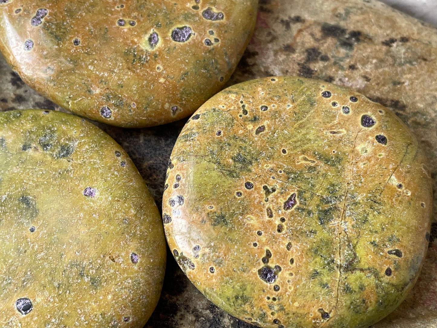 Atlantasite polished palmstones