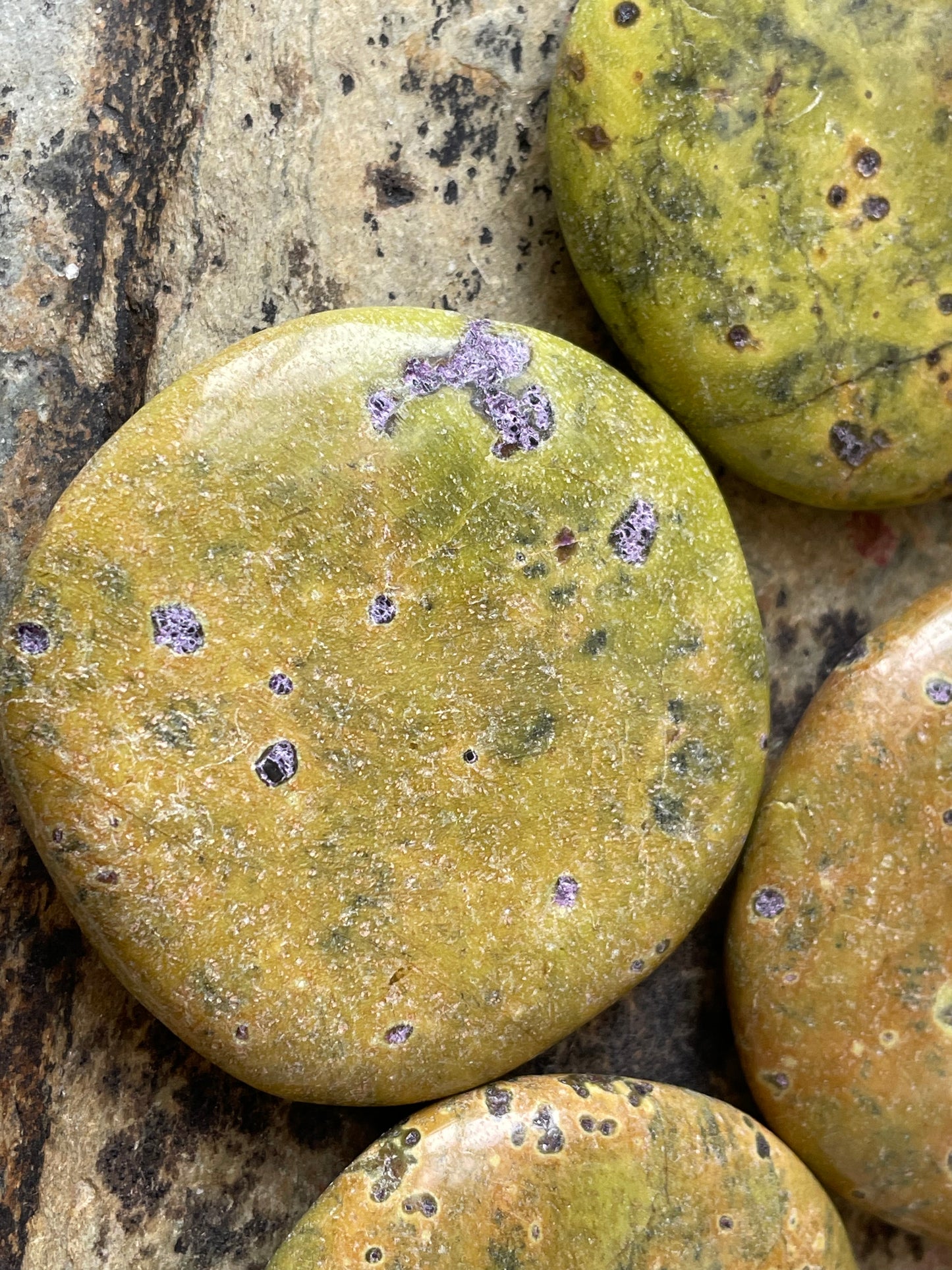 Atlantasite polished palmstones