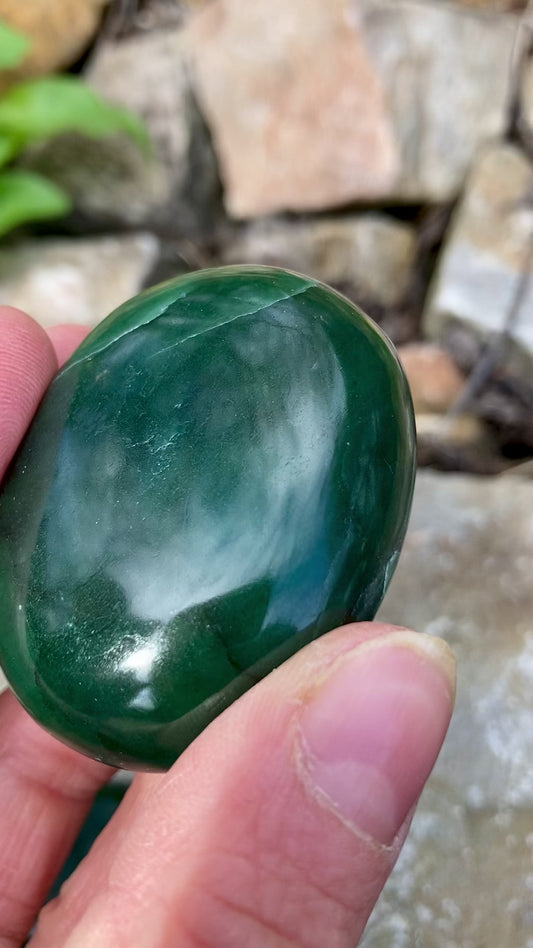 Green Jade polished palmstone