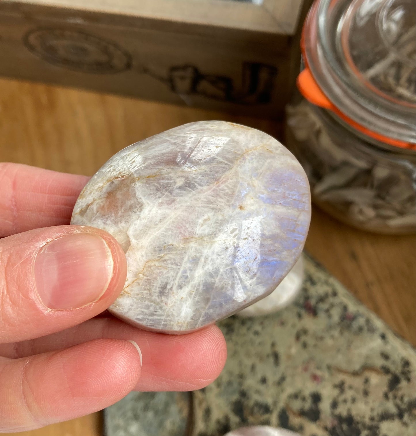 Moonstone crystal palmstones