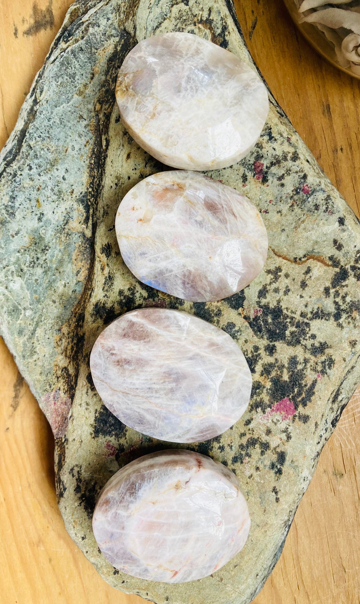 Moonstone crystal palmstones