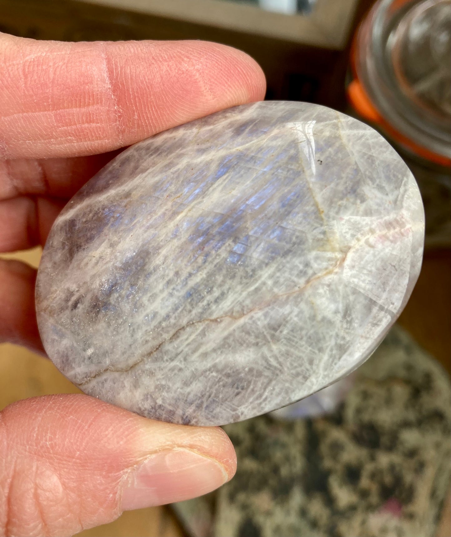 Moonstone crystal palmstones