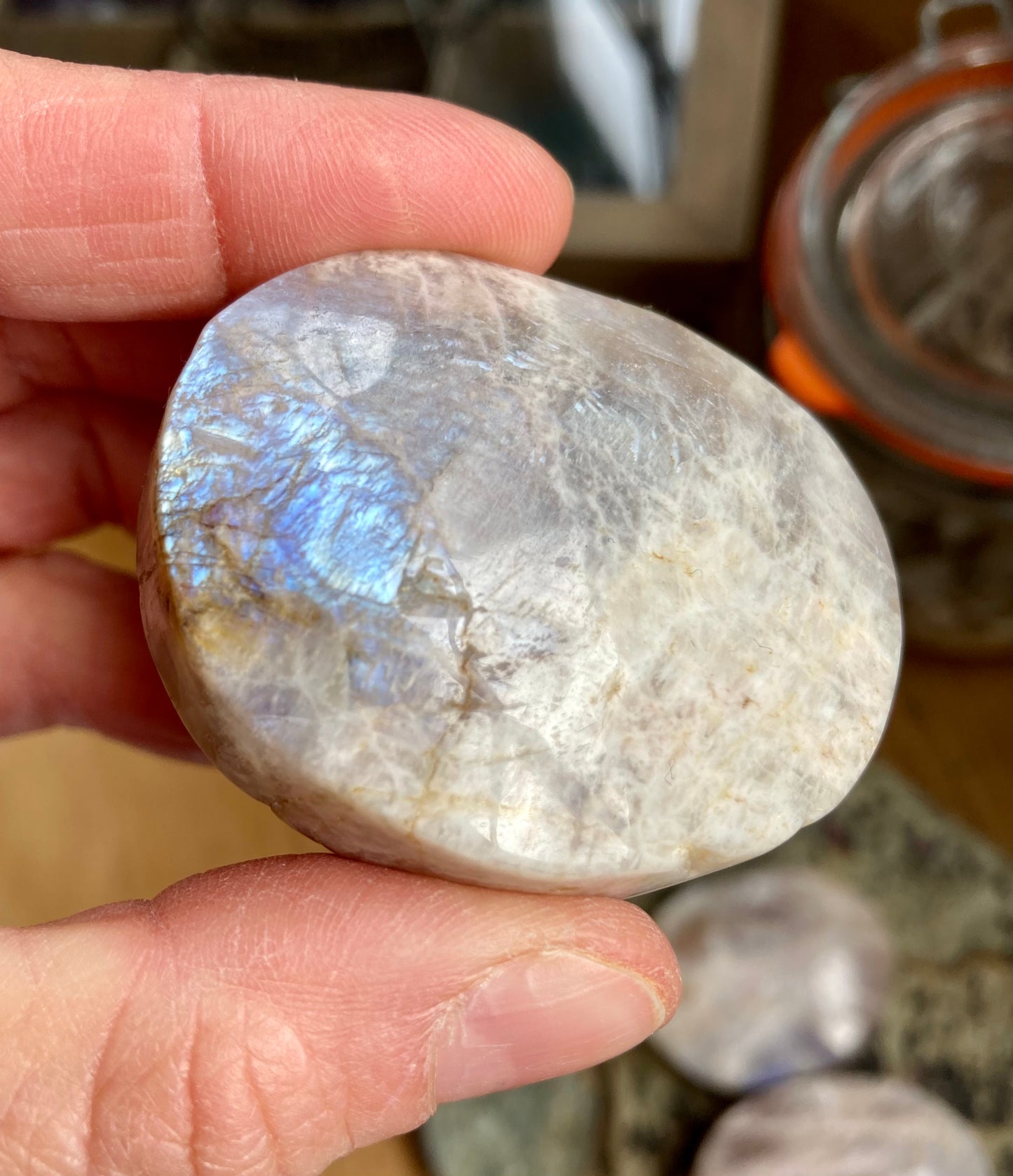 Moonstone crystal palmstones