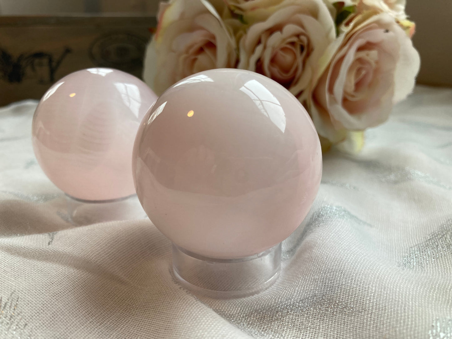 Pink Mangano Calcite Spheres