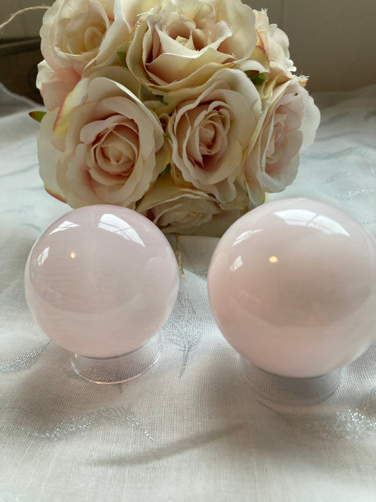 Pink Mangano Calcite Spheres